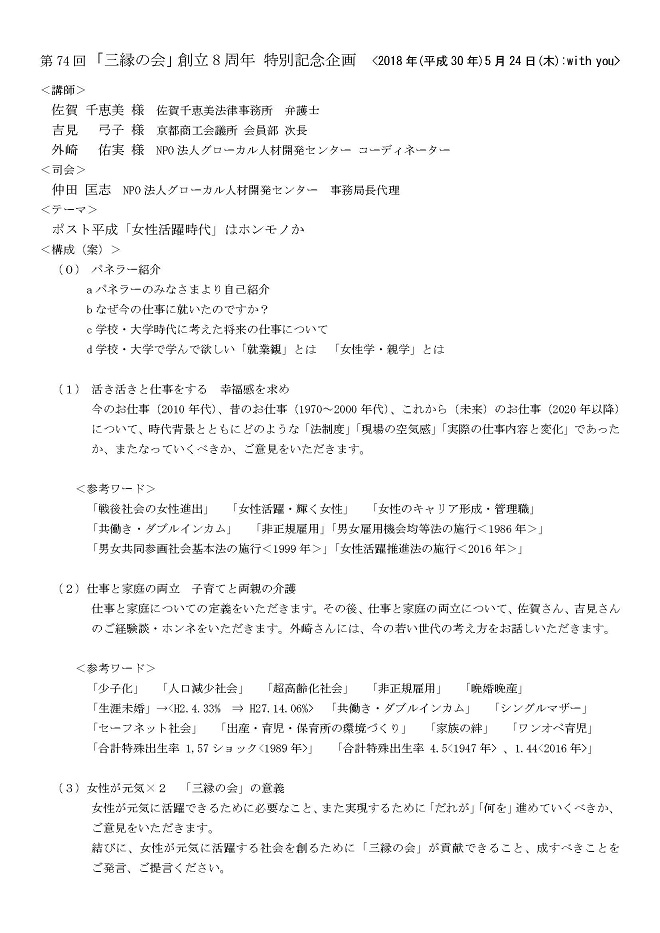 第74回三縁の会構成案